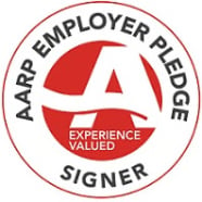 AARP Employer Pledge Signer Experienced Value logo badge.