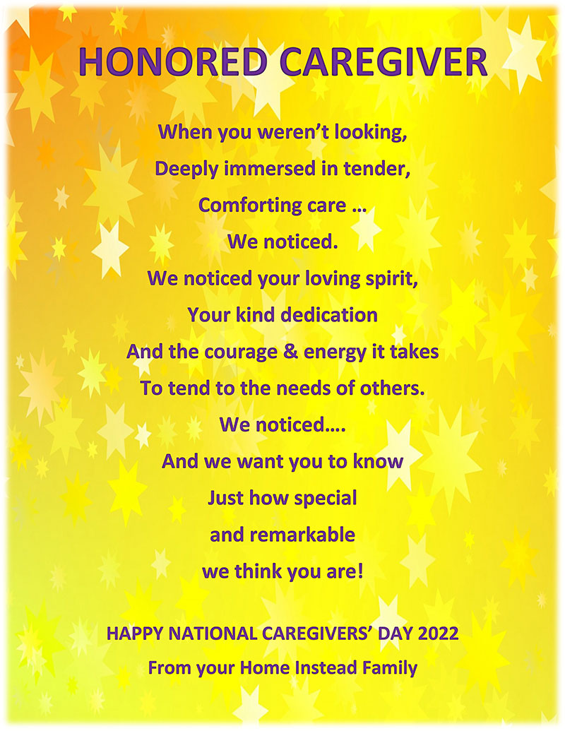 Happy National Caregiver Day From Home Instead