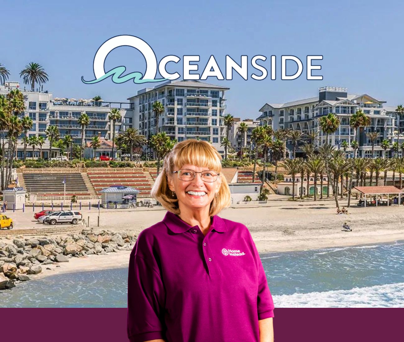 Home Instead caregivers standing in front of Oceanside, CA