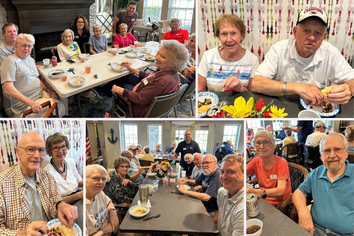 Home Instead Co-Hosts Happy Hour at Oxford Villa Senior Apartments collage