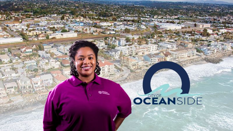 Home Instead caregivers standing in front of Oceanside, CA