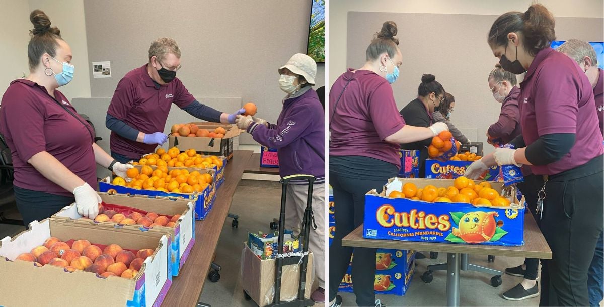 Home Instead Serves Produce at Curry Senior Center