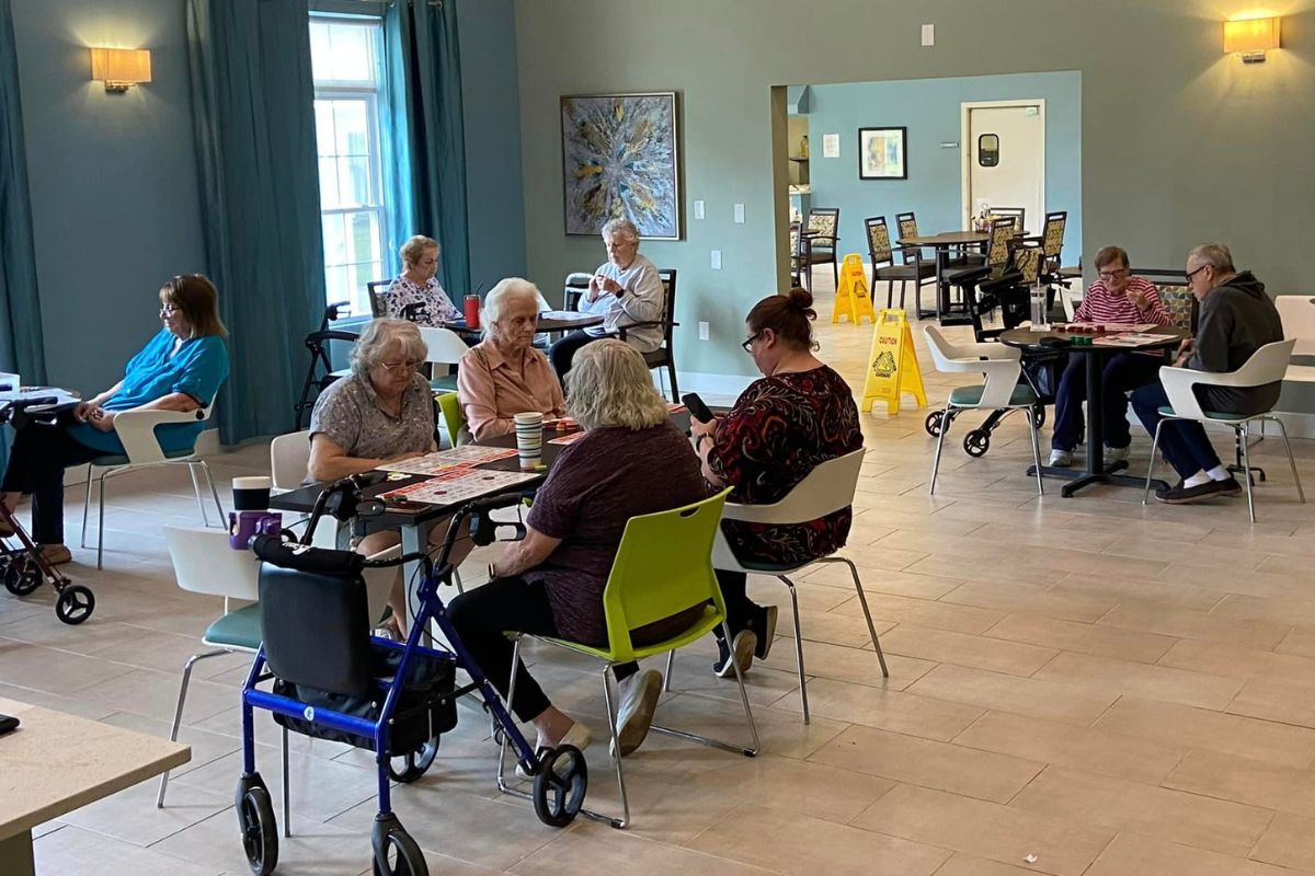 The Oaks at Plainfield Residents Play BINGO with Home Instead