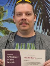 June 2024 Caregiver of the Month - Nick